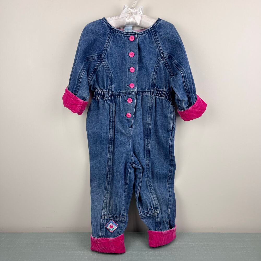 Vintage Kids Classics Denim Tulip Jumpsuit 2T